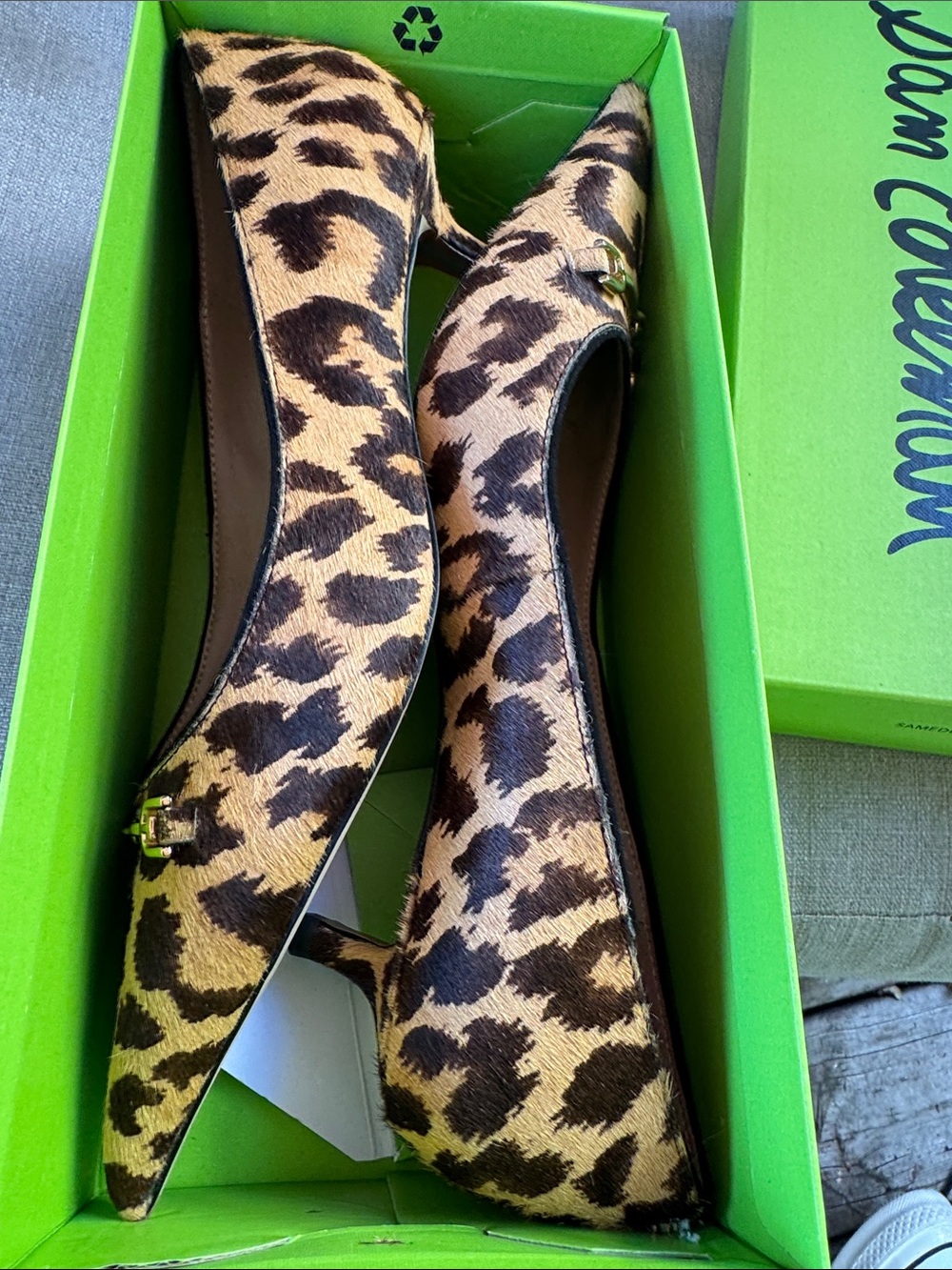 Sam Edelman Kaya Leo print leather kitten heel 9 M